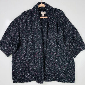 Forever 21 Black‎ Purple Speckled Open Cardigan Size Medium